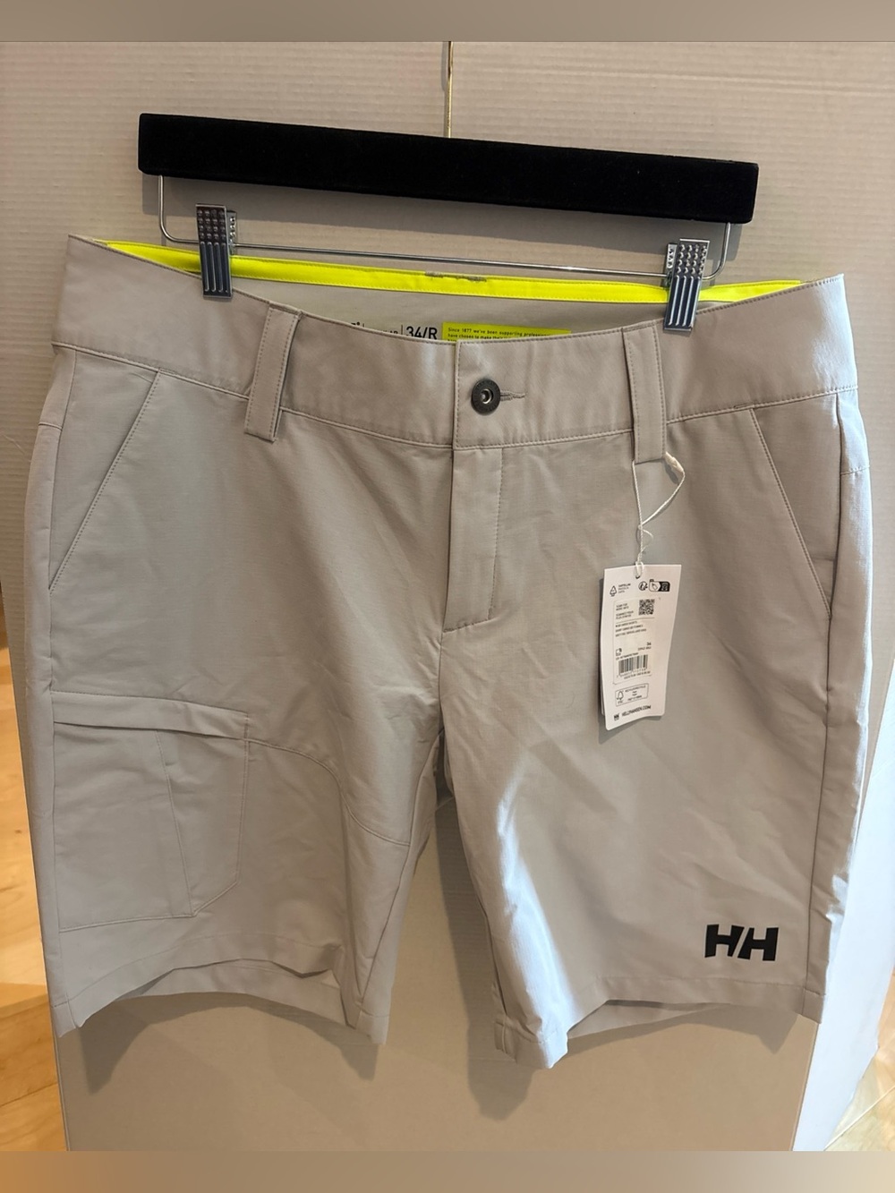 Helly Hansen QD Cargo Shorts Grey Fog 33942-853 Quick-Dry UPF 50 + Women’s Sz 34